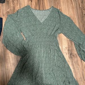 Green Bell Sleeve Dress